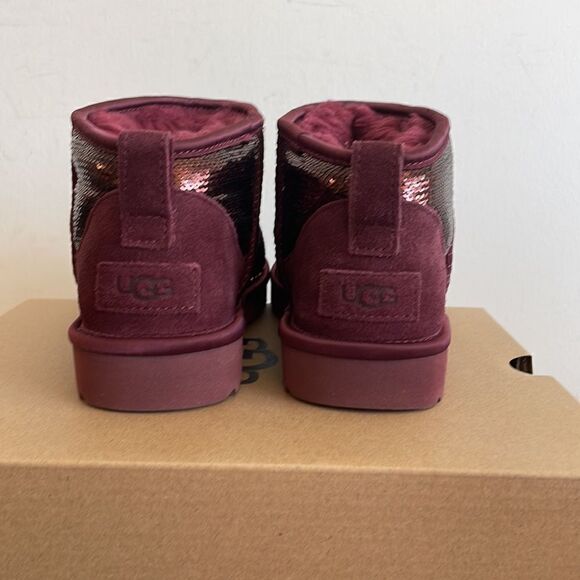 UGG Classic Ultra Mini Mirror Ball Sequins Boots Wild Grape US Women 6/UK4/EU37 - Picture 11 of 15